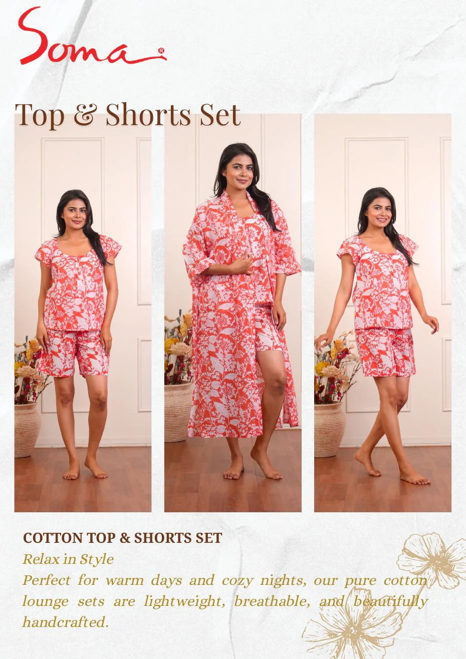 Cotton top and shorts set