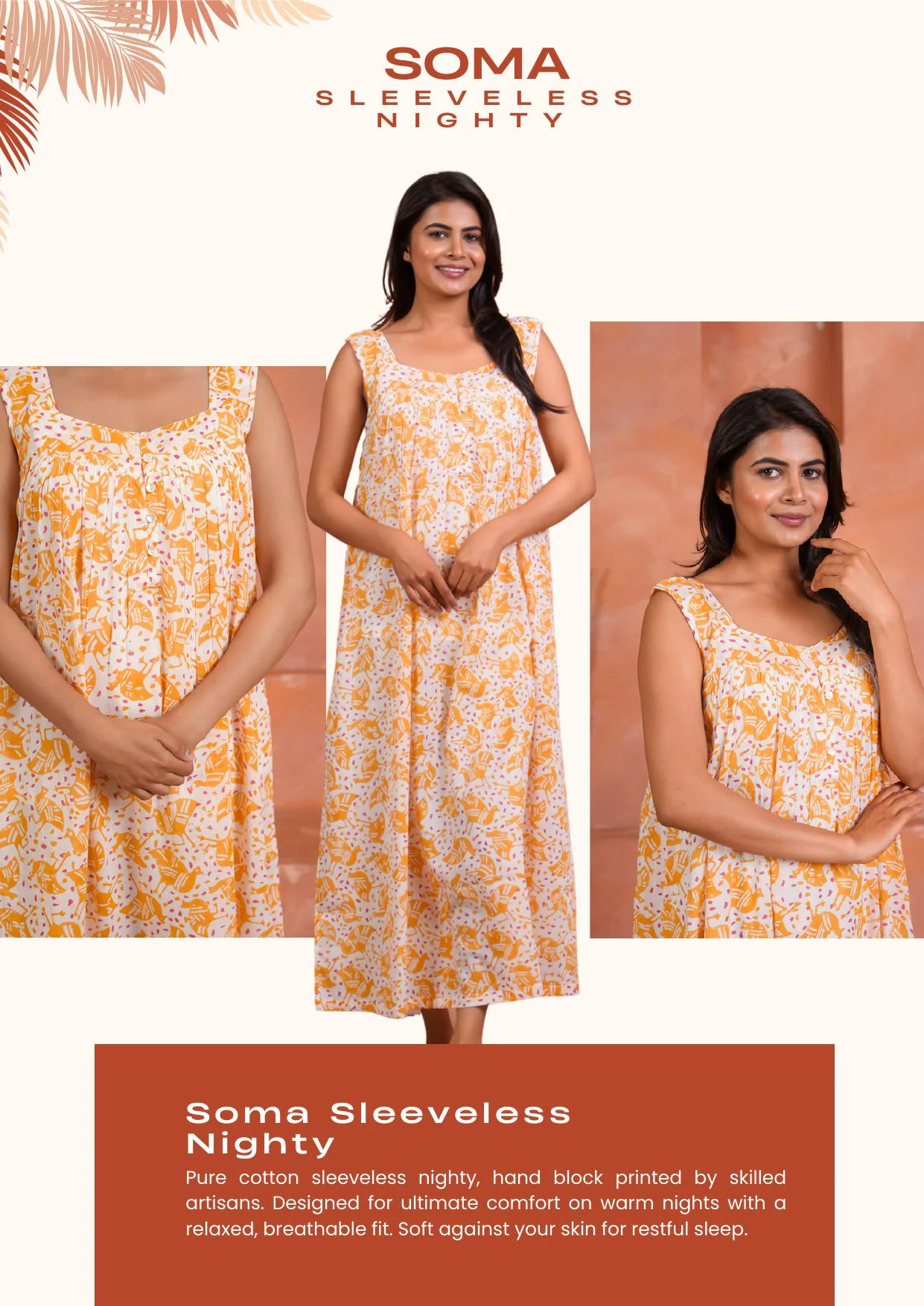 Soma sleeveless nighty in Loon print