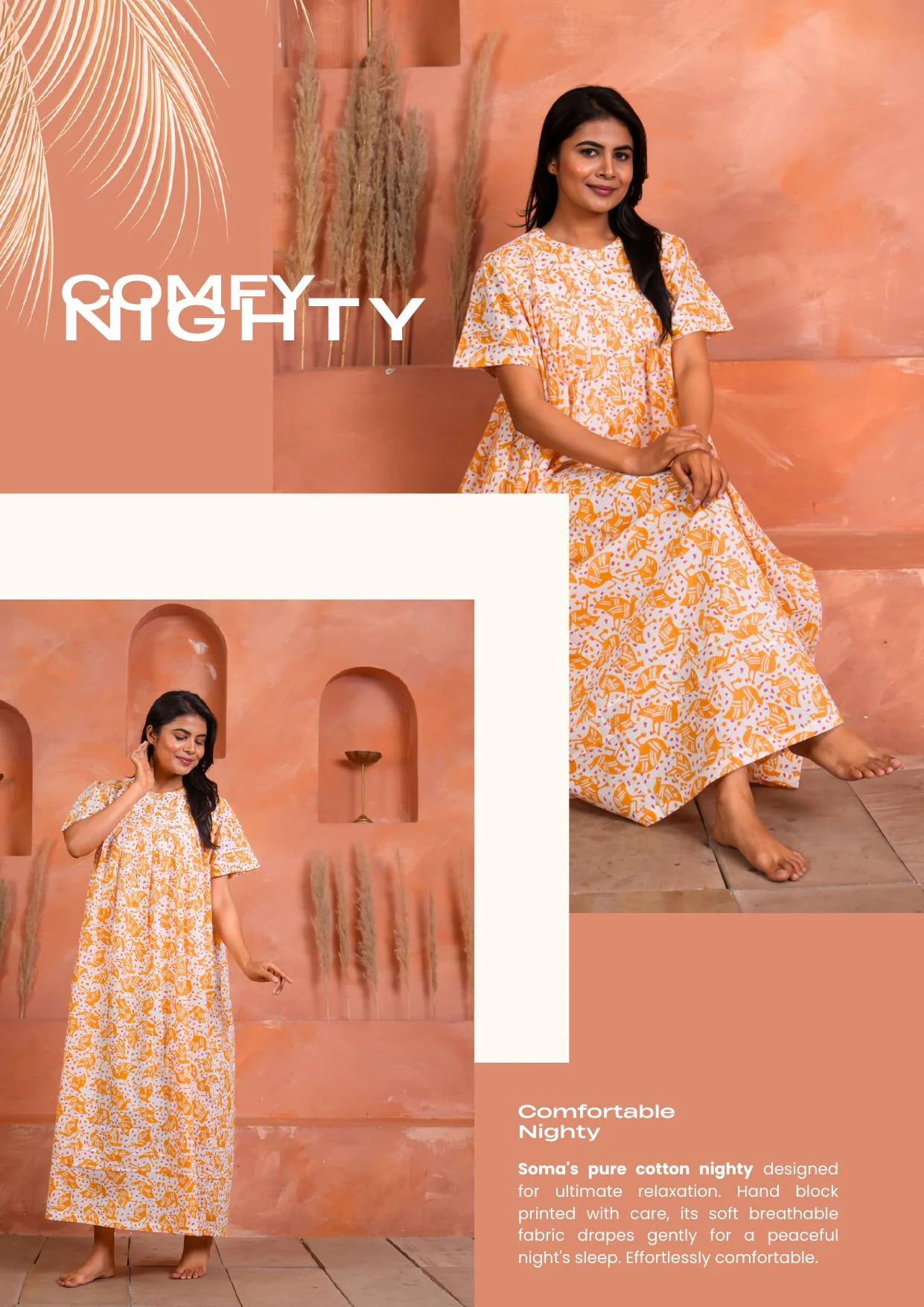 Comfortable nighty in Loon print